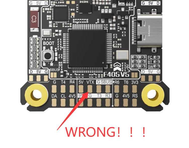 Incorrect VTX Wiring