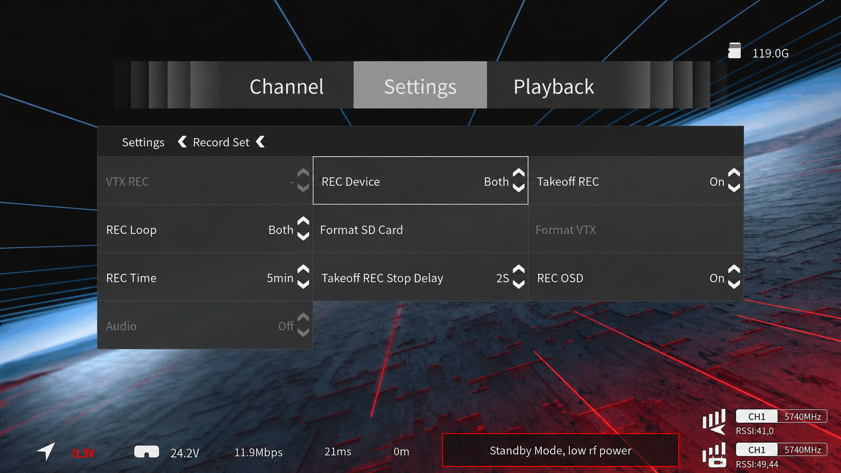 Ascent Recording Settings